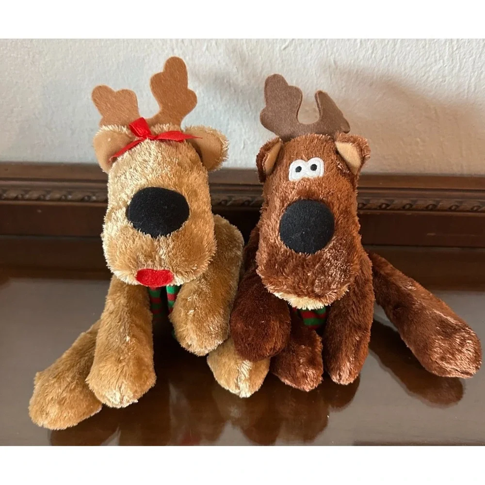 Vintage Pair Hallmark Rhonda & Rodney Reindeer‎ Plush Soft Toy Rodney & Friends
